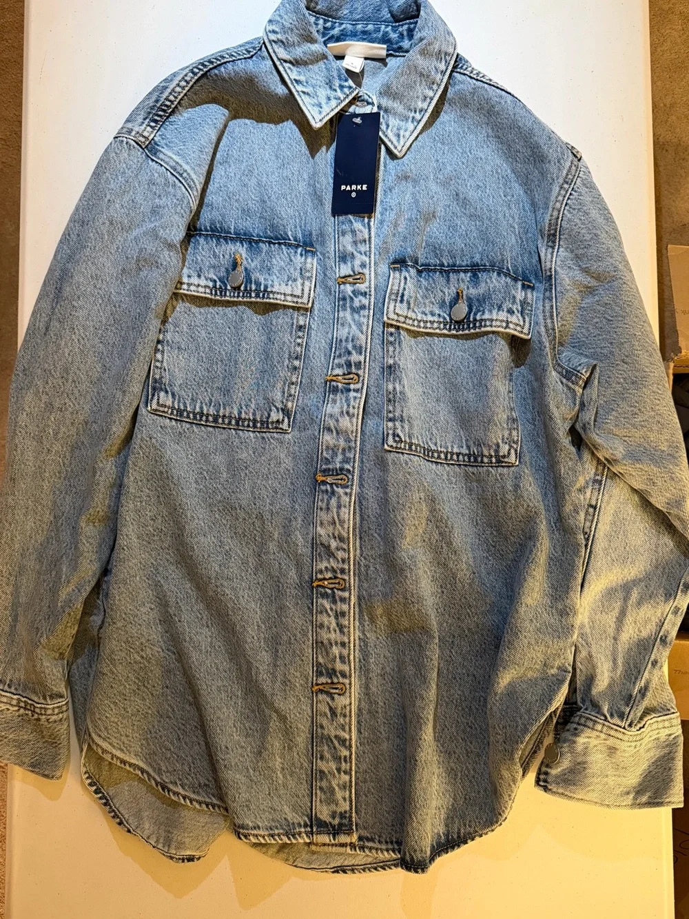 Parke Light Blue Denim Button-Down Shirt - Picture 2 of 4